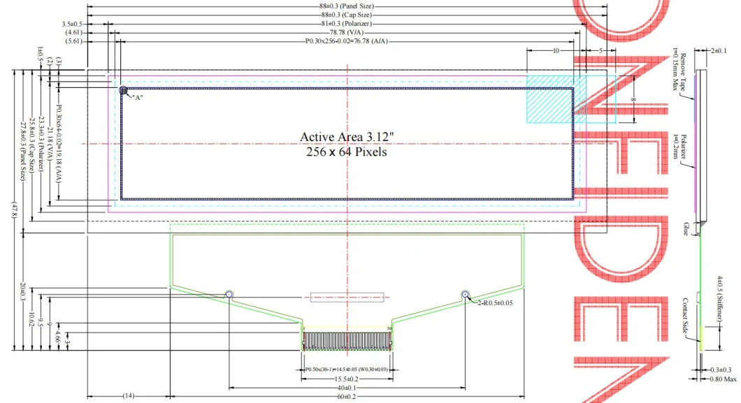 Factory Direct Sale 3.12-Inch OLED Display 256X64 Resolution 16-Grqy Scale SSD1322