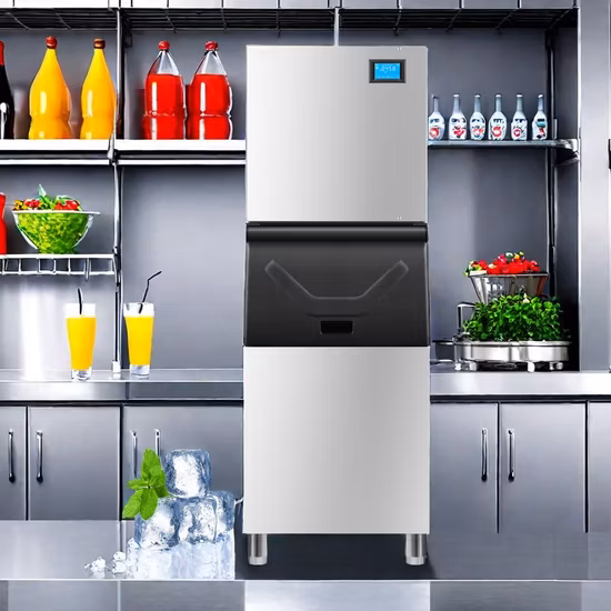 Oem 300kg a 2000kg grande capacidade máquina de cubo de gelo máquina de gelo cubo máquina de gelo para distribuidor