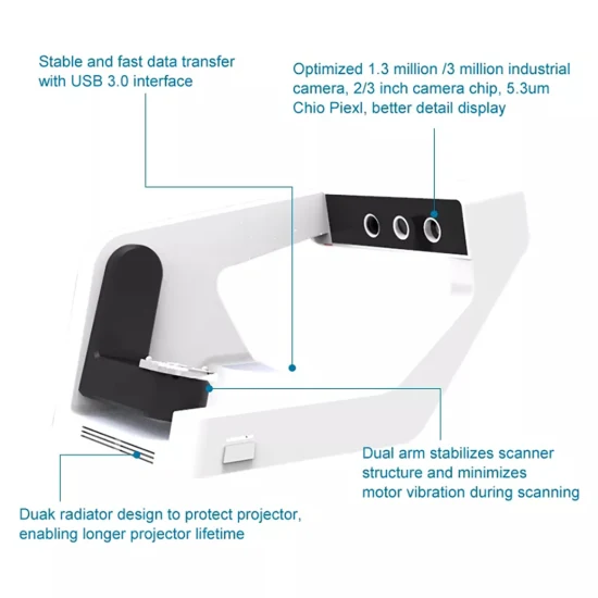 Venda imperdível de fábrica de alta qualidade luz azul CAD digital câmera de laboratório odontológico scanner de mesa 3D odontológico